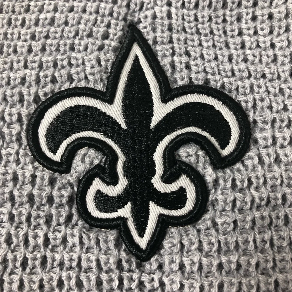NFL New Orleans Saints Waffle Knit Scarf w Embroidered Logo New NWT - Picture 2 of 7